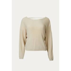 NEW BY TOGETHER twist-back cotton-blend sweater in natural